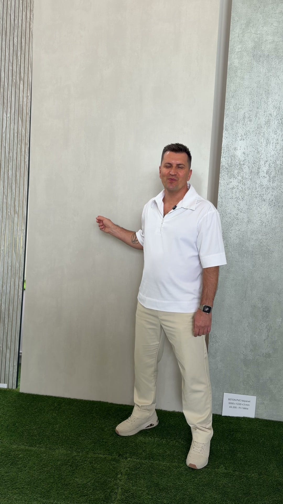 Világos Beton PVC Falpanel – Kőhatású falpanelek, nagy termékfotó