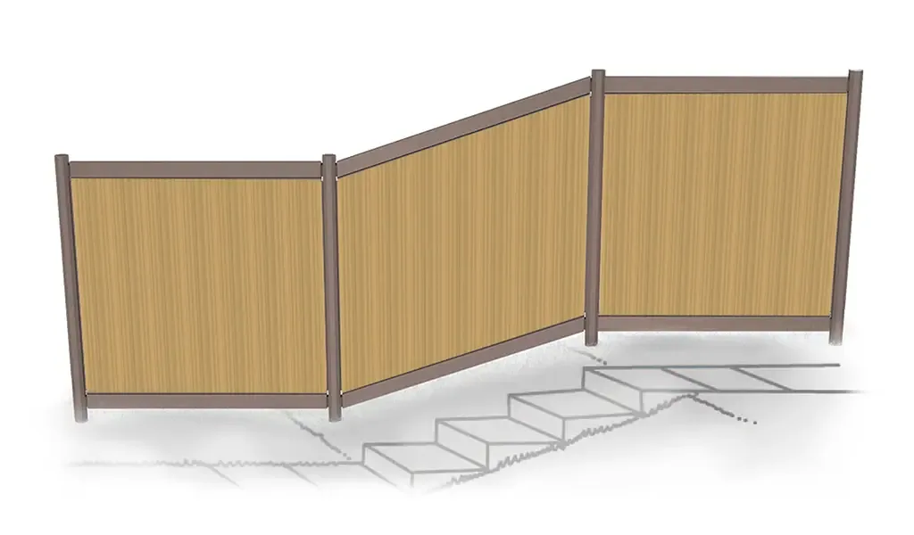 Sloping ground, angled section