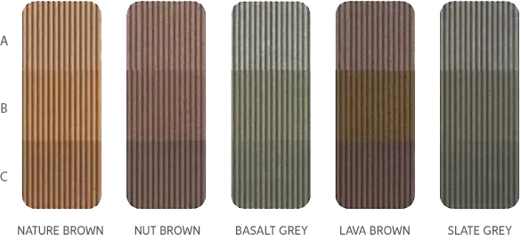 CLASSIC colours: nature brown, nut brown, basalt grey, slate grey, lava brown