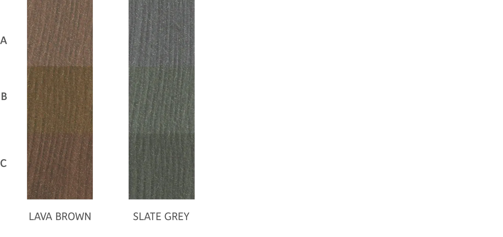 PREMIUM PLUS, slate grey and lava brown: weathering on the manufacturer's montage